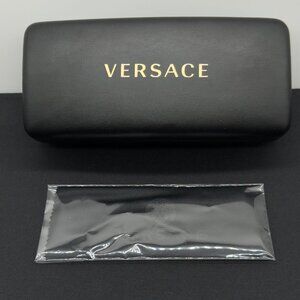 Versace Sunglasses Eyeglasses Black Large Hard Case Cloth Authentic NOTE